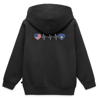 Kosovo - Kinder Premium Organic Zip Hoodie - Schwarz - Hinten - AI Model Kid Male (0cm)