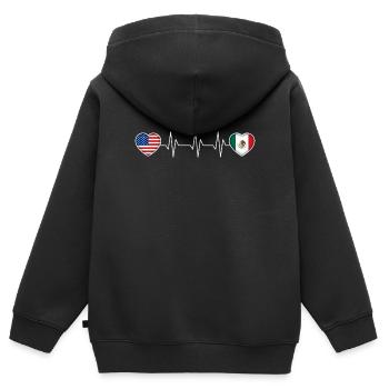 Mexiko - Kinder Premium Organic Zip Hoodie - Schwarz - Hinten - AI Model Kid Male (0cm)