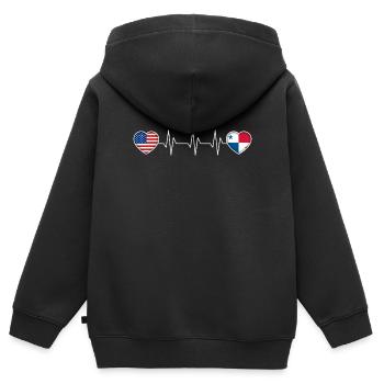 Panama - Sweat Premium à capuche zippé enfant bio - noir - Dos - AI Model Kid Male (0cm)