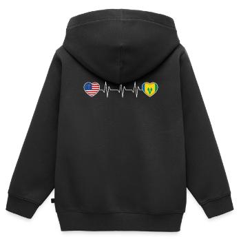 St. Vincent und die Grenadinen - Kinder Premium Organic Zip Hoodie - Schwarz - Hinten - AI Model Kid Male (0cm)
