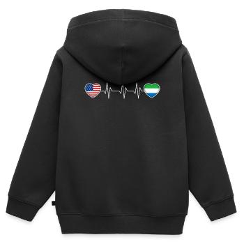 Sierra Leone - Kinder Premium Organic Zip Hoodie - Schwarz - Hinten - AI Model Kid Male (0cm)