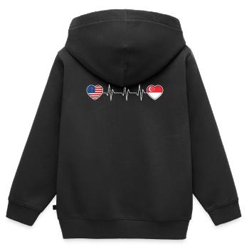 Singapur - Kinder Premium Organic Zip Hoodie - Schwarz - Hinten - AI Model Kid Male (0cm)