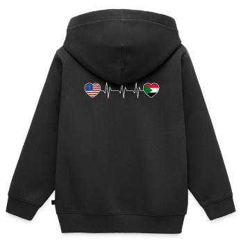 Sudan - Kids Premium Organic Zip-up Hoodie - black - Back - AI Model Kid Male (0cm)