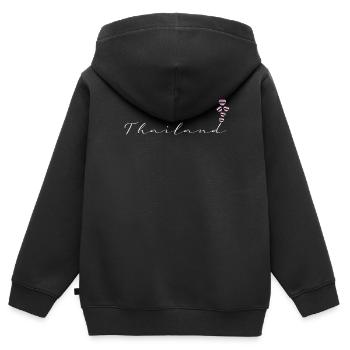 Thailand - Kinder Premium Organic Zip Hoodie - Schwarz - Hinten - AI Model Kid Male (0cm)