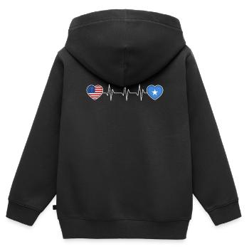 Somalia - Kinder Premium Organic Zip Hoodie - Schwarz - Hinten - AI Model Kid Male (0cm)