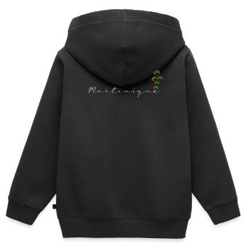 Martinique - Kinder Premium Organic Zip Hoodie - Schwarz - Hinten - AI Model Kid Male (0cm)
