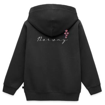 Norwegen - Kinder Premium Organic Zip Hoodie - Schwarz - Hinten - AI Model Kid Male (0cm)