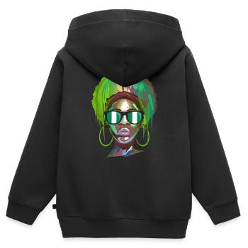 Nigeria - Kinder Premium Organic Zip Hoodie - Schwarz - Hinten - AI Model Kid Male (0cm)