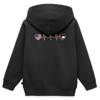 Western Sahara - Kids Premium Organic Zip-up Hoodie - black - Back - AI Model Kid Male (0cm)