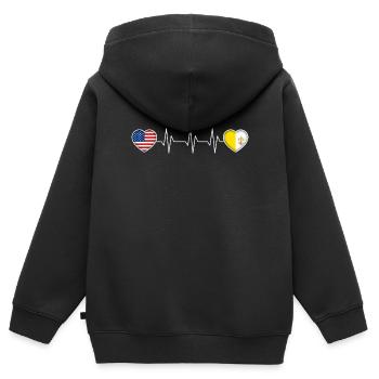 Vatican - Sweat Premium à capuche zippé enfant bio - noir - Dos - AI Model Kid Male (0cm)