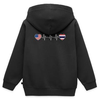 Thailand - Kinder Premium Organic Zip Hoodie - Schwarz - Hinten - AI Model Kid Male (0cm)
