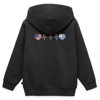 Uruguay - Sweat Premium à capuche zippé enfant bio - noir - Dos - AI Model Kid Male (0cm)