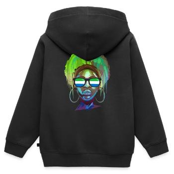 Sierra Leone - Kinder Premium Organic Zip Hoodie - Schwarz - Hinten - AI Model Kid Male (0cm)