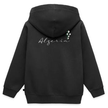 Algerien - Kinder Premium Organic Zip Hoodie - Schwarz - Hinten - AI Model Kid Male (0cm)