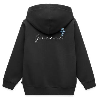 Griechenland - Kinder Premium Organic Zip Hoodie - Schwarz - Hinten - AI Model Kid Male (0cm)