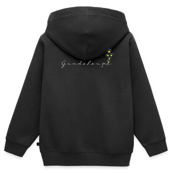 Guadeloupe - Sweat Premium à capuche zippé enfant bio - noir - Dos - AI Model Kid Male (0cm)