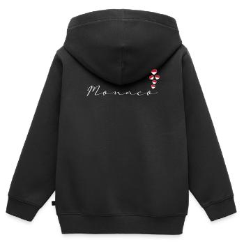 Monaco - Sweat Premium à capuche zippé enfant bio - noir - Dos - AI Model Kid Male (0cm)