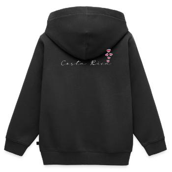 Costa Rica - Kinder Premium Organic Zip Hoodie - Schwarz - Hinten - AI Model Kid Male (0cm)