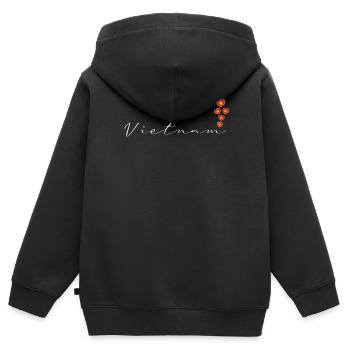 Vietnam - Kinder Premium Organic Zip Hoodie - Schwarz - Hinten - AI Model Kid Male (0cm)