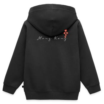 Hongkong - Kinder Premium Organic Zip Hoodie - Schwarz - Hinten - AI Model Kid Male (0cm)