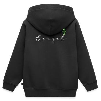 Brasilien - Kinder Premium Organic Zip Hoodie - Schwarz - Hinten - AI Model Kid Male (0cm)