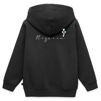 Nigeria - Kinder Premium Organic Zip Hoodie - Schwarz - Hinten - AI Model Kid Male (0cm)