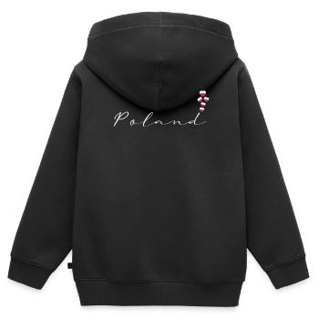 Polen - Kinder Premium Organic Zip Hoodie - Schwarz - Hinten - AI Model Kid Male (0cm)