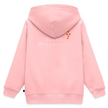 Macédoine du Nord - Sweat Premium à capuche zippé enfant bio - rose - Dos - AI Model Kid Female (0cm)