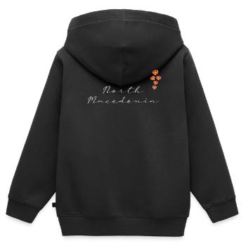 Nordmazedonien - Kinder Premium Organic Zip Hoodie - Schwarz - Hinten - AI Model Kid Male (0cm)