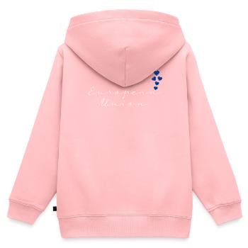 Europäische Union - Kinder Premium Organic Zip Hoodie - Rosa - Hinten - AI Model Kid Female (0cm)