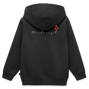 Monténégro - Sweat Premium à capuche zippé enfant bio - noir - Dos - AI Model Kid Male (0cm)