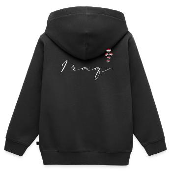 Irak - Sweat Premium à capuche zippé enfant bio - noir - Dos - AI Model Kid Male (0cm)