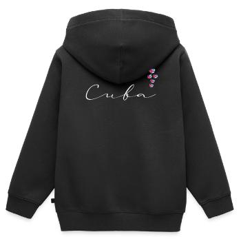 Cuba - Sweat Premium à capuche zippé enfant bio - noir - Dos - AI Model Kid Male (0cm)