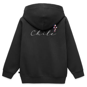 Chile - Kinder Premium Organic Zip Hoodie - Schwarz - Hinten - AI Model Kid Male (0cm)