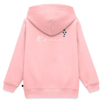 Roma - Premium børne zip-hættetrøje økologisk - rosa - Bagpå - AI Model Kid Female (0cm)