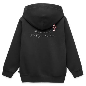 Polynésie française - Sweat Premium à capuche zippé enfant bio - noir - Dos - AI Model Kid Male (0cm)