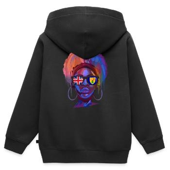 Turks und Caicosinseln - Kinder Premium Organic Zip Hoodie - Schwarz - Hinten - AI Model Kid Male (0cm)