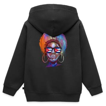 Cuba - Sweat Premium à capuche zippé enfant bio - noir - Dos - AI Model Kid Male (0cm)