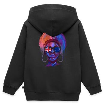 Australien - Kinder Premium Organic Zip Hoodie - Schwarz - Hinten - AI Model Kid Male (0cm)