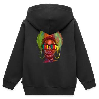 Kamerun - Kinder Premium Organic Zip Hoodie - Schwarz - Hinten - AI Model Kid Male (0cm)