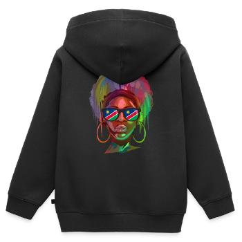 Namibia - Kinder Premium Organic Zip Hoodie - Schwarz - Hinten - AI Model Kid Male (0cm)