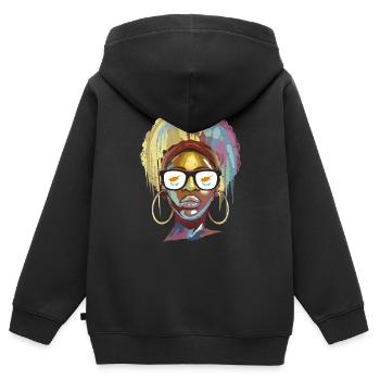 Chypre - Sweat Premium à capuche zippé enfant bio - noir - Dos - AI Model Kid Male (0cm)