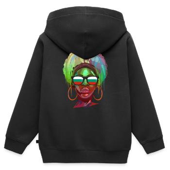 Bulgarien - Kinder Premium Organic Zip Hoodie - Schwarz - Hinten - AI Model Kid Male (0cm)