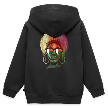 Macédoine - Sweat Premium à capuche zippé enfant bio - noir - Dos - AI Model Kid Male (0cm)