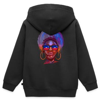 Haiti - Kinder Premium Organic Zip Hoodie - Schwarz - Hinten - AI Model Kid Male (0cm)