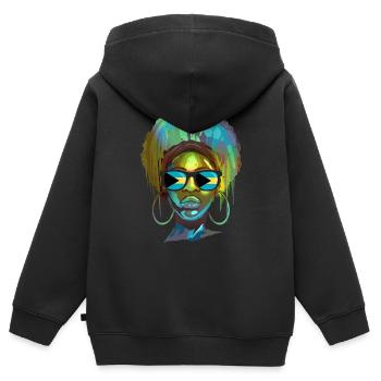 Bahamas - Kinder Premium Organic Zip Hoodie - Schwarz - Hinten - AI Model Kid Male (0cm)