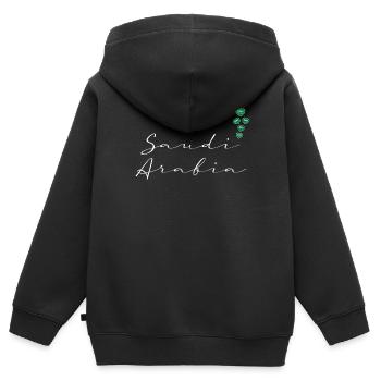 Saudi-Arabien - Kinder Premium Organic Zip Hoodie - Schwarz - Hinten - AI Model Kid Male (0cm)