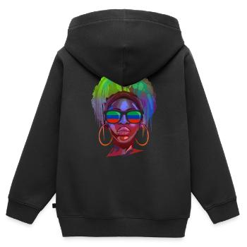 Daghestan - Sweat Premium à capuche zippé enfant bio - noir - Dos - AI Model Kid Male (0cm)