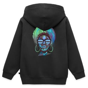 Botswana - Kinder Premium Organic Zip Hoodie - Schwarz - Hinten - AI Model Kid Male (0cm)