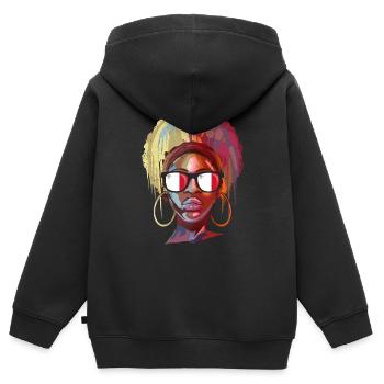 Malte - Sweat Premium à capuche zippé enfant bio - noir - Dos - AI Model Kid Male (0cm)